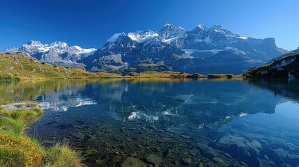 Fototapeta premium Majestic Mountain Reflections in the Alpine Lake