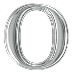 Obraz premium Silver Font O 3D Render