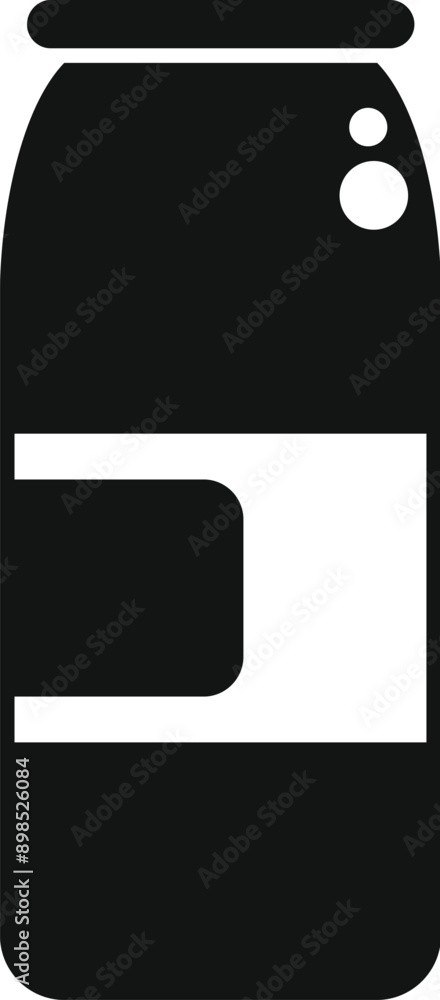 Poster Black and white icon of a jar containing a product