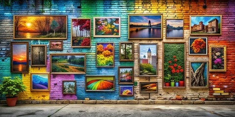 Naklejka premium A picture on a wall informative Vibrant engaging AI-Generated Content