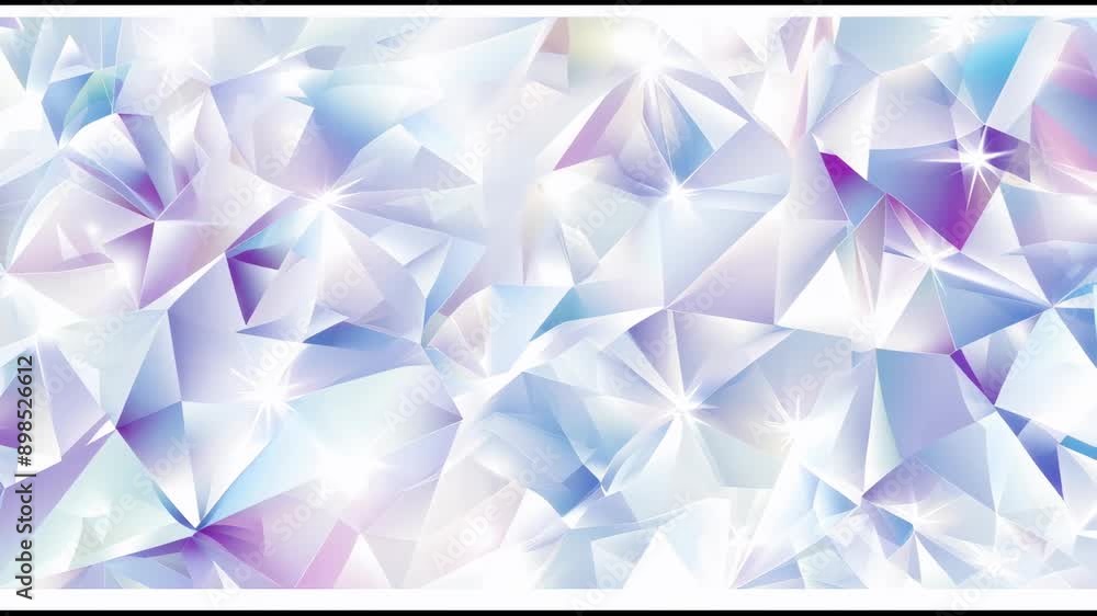 Poster abstract digital art with a dazzling array of crystal facets