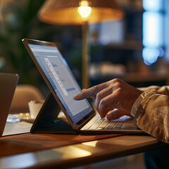 Detailed shot of a hand swiping on a touchscreen