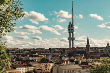 Aerial view of Zizkov district, Prague
