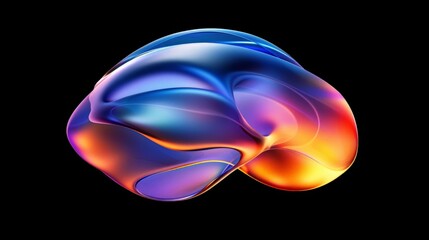 Abstract fluid shape morphing on black background