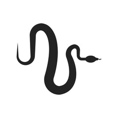 Isolated pictogram sign of snake, reptile icon, crawling in white background 