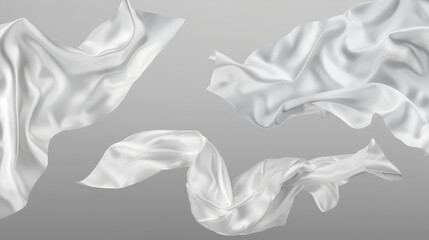 Obraz premium white satin fabric floating, isolated