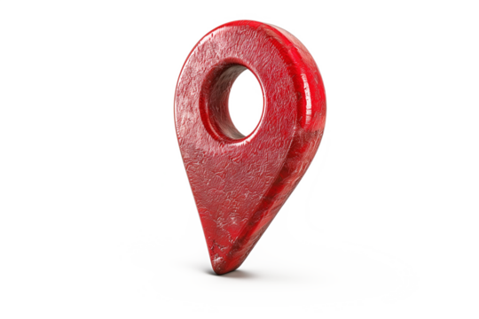 red pin point map address location sign isolated