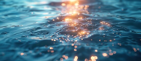 Golden Sunlight Reflecting on the Rippling Ocean