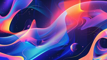 Obraz premium Glowing blue energy lines dance in abstract motion, creating a futuristic space wallpaper modern abstract background 
