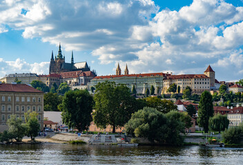 Fototapeta premium View of the cathedral from Prague embankment 