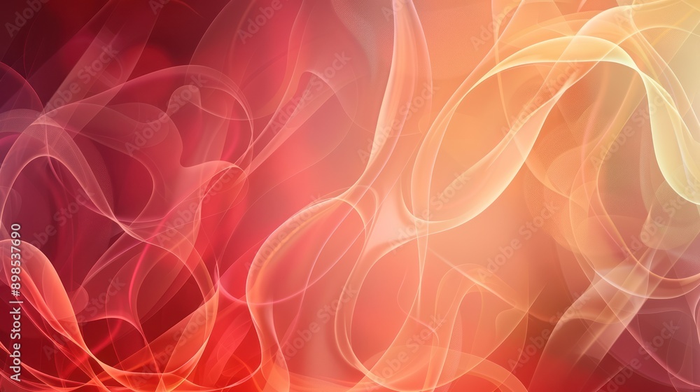 Aufkleber dynamic red smoke swirls in fiery 3d light pattern backdrop modern abstract background