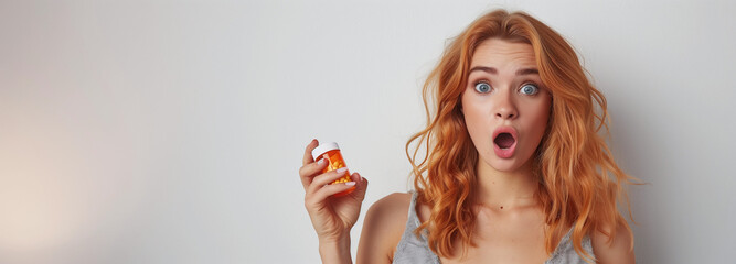 Woman Holding a Pill Bottle