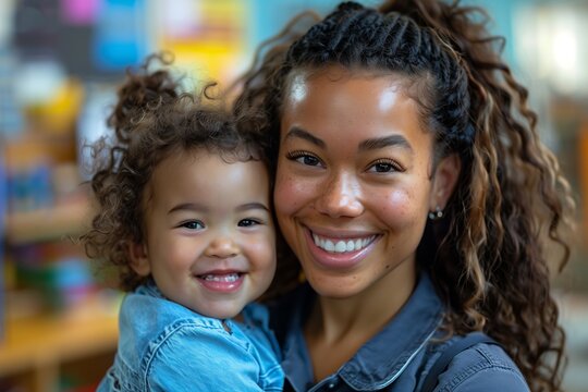Diverse Childcare Team in Action: Celebrating Collaboration and Engagement in a Professional Environment