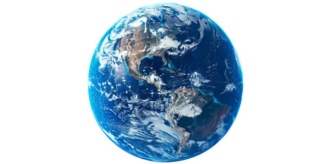 Blue planet Earth. PNG element isolated on transparent background.