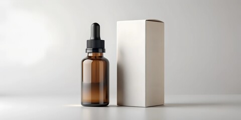 Dropper Bottle and Box Blank Mockup AI-Created Content