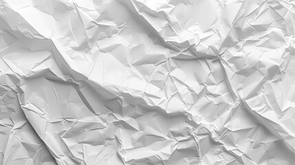 Obraz premium Top view of a crumpled white paper sheet with detailed texture.