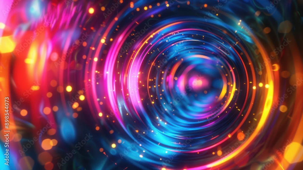 Aufkleber vibrant abstract background with swirling colorful lights, creating a dynamic and energetic digital 