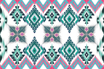 seamless knitted pattern ikat