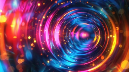 Vibrant abstract background with swirling colorful lights, creating a dynamic and energetic digital art effect, perfect for modern design projects.