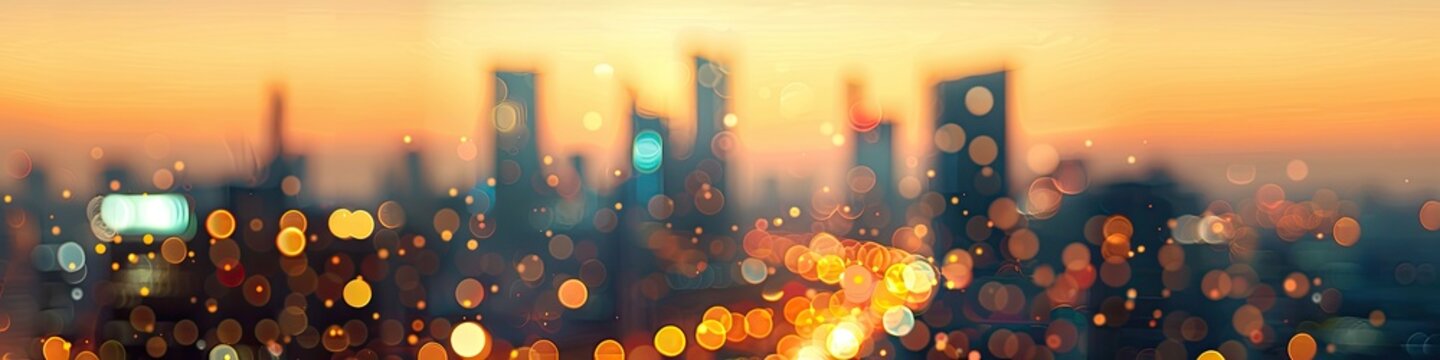 blurred view of the evening city. Selective focus