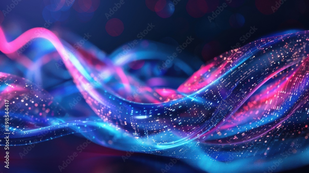 Aufkleber vibrant abstract digital wave background with dynamic neon colors and flowing energy patterns, perfe