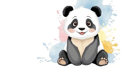 Whimsical graphic design with cute panda illustration