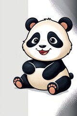Naklejka premium Whimsical graphic design with cute panda illustration
