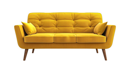 Modern Scandinavian style sofa  isolated on transparent or white background 