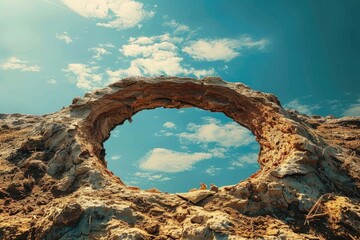 View of edge protect layer of natural circular shape.  World ozone day and conserve nature concept.