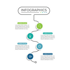 Business infographic template with 4 options or steps.