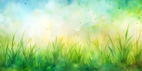 Fototapeta premium Abstract grass watercolour background Creative AI