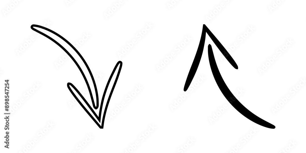 Poster curved arrow icon vector. arrow pointer icon sign symbol vector. arrow down up vector icon illustrat