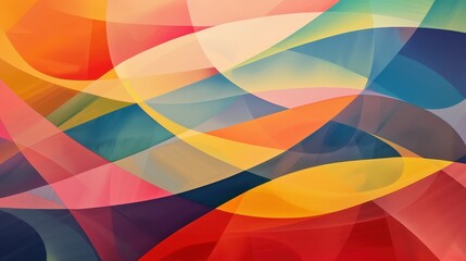 Obraz premium Vibrant abstract geometric background with colorful overlapping shapes creating a dynamic and modern texture. Ideal for design projects.