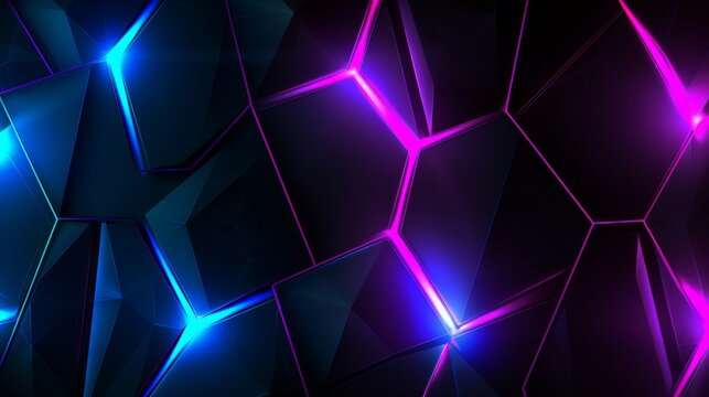 Abstract background showing a futuristic technological grid pattern with pink and blue neon lights