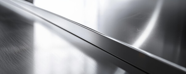 A polished aluminum surface with a glossy finish and a contemporary, minimalist look.