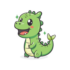 cute green dragon cartoon