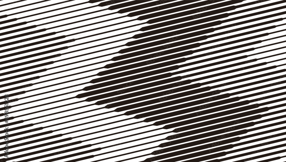 Poster black and white transition of lines. motion line effect pattern. vector format illustration