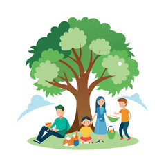 Different types of trees illustration