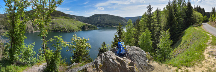 Panorama Schmalwasser Talsperre im Thüringer Wald