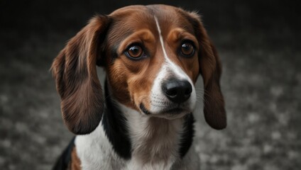 Close-Up Portrait of a Beagle Dog
