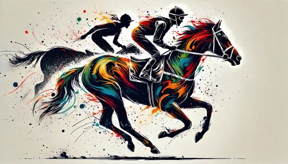 Obraz premium A female jockey in action during a horse race