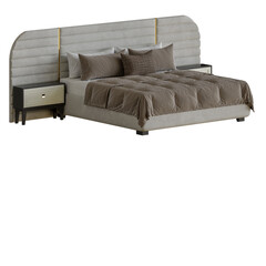 A bed, colorful design, bed, no background, different design, png, white background, isolated, abstract, 3d model.