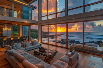 Fototapeta premium Contemporary Haven in Hawaii's Serene Luxury Generated by AI