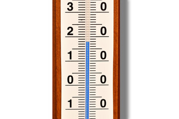 White thermometer with Celsius scale