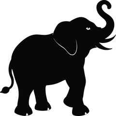 Elephant silhouette isolated on white