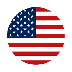 Round United States flag icon