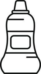 Simple line icon of a mouthwash bottle, representing dental care and fresh breath
