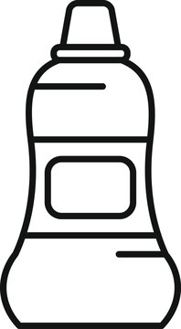 recommend clip art: Simple line icon of a mouthwash bottle, representing dental care and fresh breath