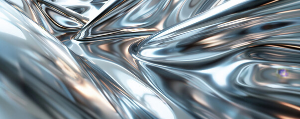 A smooth, reflective metal surface with clean lines and a futuristic, high-tech appearance.