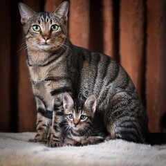 mom cat, AI generated